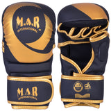 MAR-233E-N | Matte Black/Gold MAYA Leather Amateur  MMA Gloves