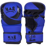 MAR-233F-N | Matte Blue/Black MAYA Leather Amateur MMA Gloves