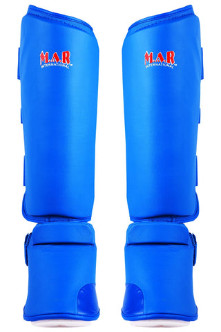 MAR-193C | Foam Padded Blue Shin & Instep Guards