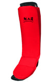 MAR-172C | Red MMA Elasticated Fabric Shin & Instep Guard