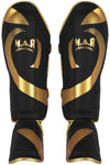 MAR-148G | Black & Gold Kickboxing/Thai Boxing Shin & Instep Guards