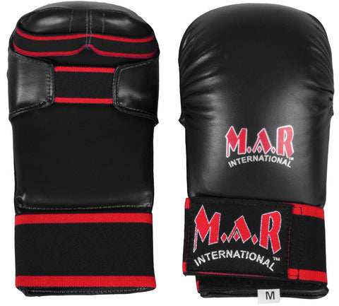 MAR-142D | Black Karate Gloves w/ Moulded Padding