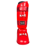 MAR-193F | Foam Padded Red Shin & Instep Guards