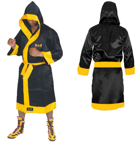 MAR-098B | Black/Yellow Boxing and Kickboxing Robe