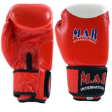 MAR-107B | Red Genuine Cowhide Leather Boxing/Kickboxing Gloves