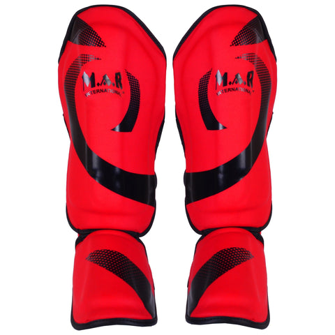 MAR-148E | Red Kickboxing & Thai Boxing Shin & Instep Guards