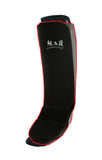 MAR-172B | Black MMA Elasticated Fabric Shin & Instep Guard