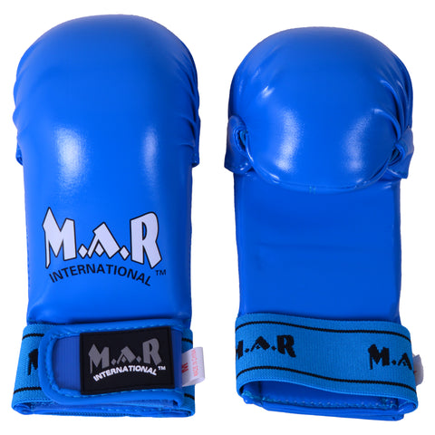 MAR-142E | Blue Karate Gloves w/ Arched Moulded Padding