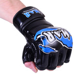 MAR-234F | Blue MMA Gloves Fingerless Combat Gloves with Thumb Design