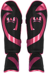 MAR-148I | Black & Pink Kickboxing/Thai Boxing Shin & Instep Guards