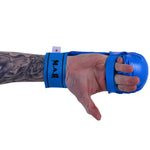 MAR-142E | Blue Karate Gloves w/ Arched Moulded Padding