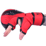 MAR-233D-N | Matte Red/Black MAYA Leather Amateur  MMA Gloves