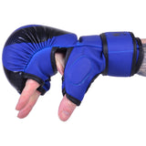 MAR-233F-N | Matte Blue/Black MAYA Leather Amateur MMA Gloves