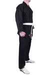 MAR-026B | Mediumweight Black Judo Uniform For Intermediate Students + FREE BELT