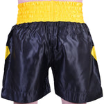 MAR-101B | Black Boxing Shorts w/ Yellow Stripes