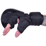 MAR-233C-N | Matte Black/Black  MAYA Leather Amateur  MMA Gloves