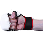 MAR-143C | White Karate Gloves w/ Padded Thumb