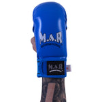 MAR-142E | Blue Karate Gloves w/ Arched Moulded Padding