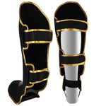 MAR-148G | Black & Gold Kickboxing/Thai Boxing Shin & Instep Guards