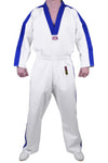 MAR-007 | White Karate & Freestyle Uniform w/ Blue Trim (8oz Fabric)