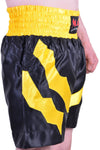 MAR-101B | Black Boxing Shorts w/ Yellow Stripes