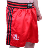 MAR-101A | Red Boxing Shorts w/ Black Stripes