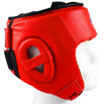 MAR-132A | Red Genuine Cowhide Leather Head Guard For Competitions