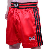 MAR-101A | Red Boxing Shorts w/ Black Stripes