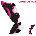 MAR-148I | Black & Pink Kickboxing/Thai Boxing Shin & Instep Guards