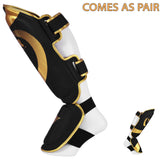 MAR-148G | Black & Gold Kickboxing/Thai Boxing Shin & Instep Guards