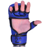 MAR-233F-N | Matte Blue/Black MAYA Leather Amateur MMA Gloves