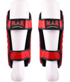 MAR-190A | Red Shin Guards w/ Foam Padding