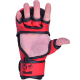 MAR-233D-N | Matte Red/Black MAYA Leather Amateur  MMA Gloves