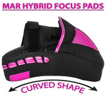 MAR-195I | Black & Pink Hybrid Curved Focus Mitts