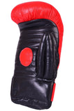 MAR-140 | Genuine Leather Red & Black Coaching/Training Mitts (One Size)