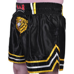 MAR-091B | Black Kickboxing & Thai Boxing Shorts w/ Tiger Emblem