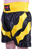 MAR-101B | Black Boxing Shorts w/ Yellow Stripes