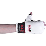 MAR-143C | White Karate Gloves w/ Padded Thumb