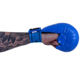 MAR-142E | Blue Karate Gloves w/ Arched Moulded Padding