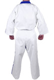 MAR-007 | White Karate & Freestyle Uniform w/ Blue Trim (8oz Fabric)