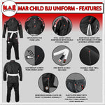 MAR-061B | Black Brazilian Jiu-Jitsu Uniform