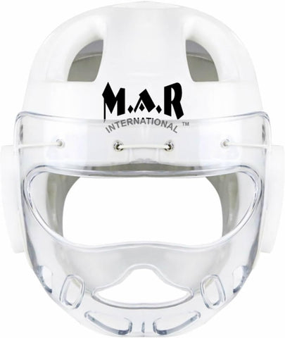 MAR-160F | WKF Karate White Competition Head Guard with Mask