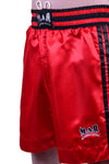 MAR-101A | Red Boxing Shorts w/ Black Stripes