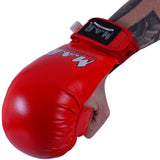 MAR-142F | Red Karate Gloves w/ Arched Moulded Padding