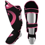 MAR-148I | Black & Pink Kickboxing/Thai Boxing Shin & Instep Guards