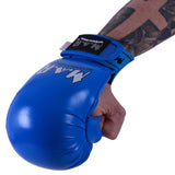 MAR-142E | Blue Karate Gloves w/ Arched Moulded Padding