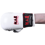 MAR-143C | White Karate Gloves w/ Padded Thumb