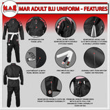 MAR-061B | Black Brazilian Jiu-Jitsu Uniform