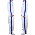 MAR-007 | White Karate & Freestyle Uniform w/ Blue Trim (8oz Fabric)