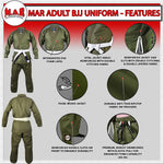 MAR-064D | Olive Green Brazilian Jiu-Jitsu Uniform - 480gsm